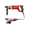8 amp SDS D-handle rotary hammer with 4-1/2 in. angle grinder.