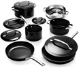11-piece black ceramic nonstick cookware set.