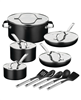 Gotham Steel 15-piece nonstick cookware set in black.