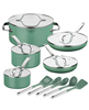 15-piece Gotham Steel nonstick cookware set in sage with a discount.