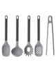 BergHOFF 5-piece gray leo utensil set with discount information.