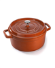 Staub 7-qt. round Dutch oven in burnt orange on discount.