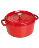 Staub 7-qt. cherry cast iron dutch oven available.