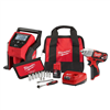 M12 12V lithium-ion cordless impact wrench and inflator combo kit with metric socket set.