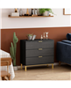 Homsee black 3-drawer chest of drawers - 15% off.