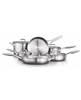11-piece Calphalon Premier stainless steel cookware set.