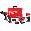 M18 Fuel 18V cordless hammer drill and impact driver combo kit (2-tool) with router.