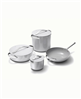Caraway gray 8-piece non-stick cookware set.