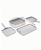 Caraway 7-piece cream square cookware set, non-stick ceramic-coated, with discount information included.