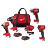 M18 FUEL 18V Lith-Ion Cordless Hammer Drill & Impact Driver Combo Kit (4-Tool) w/ 2 Batteries & 2 M18 Impact Wrenches