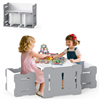 Gymax kids 3-piece table & chair set in gray.