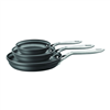 Zwilling Motion 3-pc aluminum hard anodized fry pan set.
