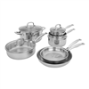 10-pc Henckels Clad H3 Stainless Steel Cookware Set.