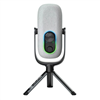 JLab Epic Talk wired condenser mic for gaming, recording, podcasting, music - white.