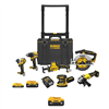 20V cordless 6-tool combo kit with (2) 5Ah and 2Ah batteries, charger, and Tough System 2.0 toolbox.