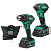 Metabo HPT 18V Cordless Brushless Driver Drill & Impact Driver Combo Kit - KC18DEXQBM