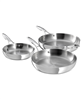 Calphalon Premier stainless steel 3-piece fry pan set - silver.