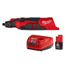 M12 12V Lithium-Ion Cordless Brushless Rotary Tool with 2.0Ah Battery and Charger Starter Kit