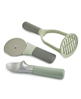 BergHOFF Leo 3-pc. kitchen tool set in green.