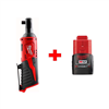 M12 12V cordless 3/8 in. ratchet with 2.0Ah battery.