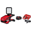 Get the M18 18-Volt 2000 lumens cordless rover LED flood light with a 5Ah battery and charger.