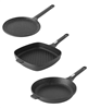 BergHOFF 3pc nonstick cookware set - black.