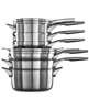 Calphalon Premier 10-pc. space-saving stainless steel cookware set.