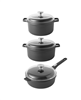 BergHOFF Gem 6Pc Cast Aluminum Nonstick Simmer Cookware Set - Black