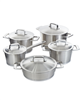 BergHOFF DiNA Meta 10pc recycled stainless steel cookware set - silver, discounted.