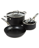 Essentials 5Pc Non-stick Hard Anodized Cookware Starter Set With Glass lid, Black