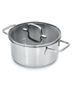 DiNA Helix Recycled 18/10 Stainless Steel 8" Stockpot 3.2qt., Glass Lid - Silver