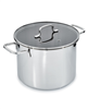 DiNA Helix Recycled 18/10 Stainless Steel 10.25" Stockpot 10.6qt., Glass Lid - Silver