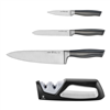Henckels graphite 4-pc chef knife set with sharpener.