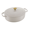 Ballarini Bellamonte 4.75 qt oval dutch oven in ivory-white.