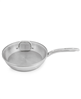 BergHOFF 2.5qt stainless steel skillet with glass lid - silver.