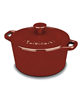 Chefs classic 3-qt. enameled cast iron casserole in cardinal red, with a discount.
