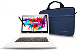 10.1" Octa Core 128GB Storage Android 15 with Unique Oracle Keyboard Case and Tablet Briefcase - White