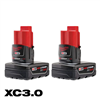 M12 12V lithium-ion XC 3.0 Ah battery pack (2-pack).