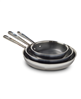 T-fal 3-piece hybrid mesh stainless steel frypan set - silver.