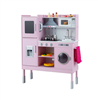 Hongge Kids Play Kitchen with Range Hood Ice Maker and Telephone - Pink