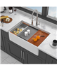 Flynama 33x20x10 inch white porcelain ceramic single bowl workstation kitchen sink with full accessories.