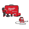 M12 Fuel 12V Li-Ion Brushless Cordless 3/8" Stubby Impact Wrench Kit with Grease Gun.