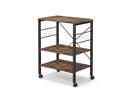 3-Tier Kitchen Baker's Rack with Microwave Shelf, Storage Hooks, and Utility Cart