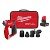 M12 Fuel 12V brushless cordless 4-in-1 drill driver with XC HO 5.0 Ah battery pack.