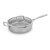 Henckels Legacy 4 qt stainless steel sauté pan with lid.