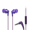Panasonic Ergofit in-ear headphones, metallic purple, with microphone.