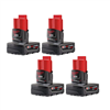 M12 12V lithium-ion XC 3.0 Ah battery pack (4-pack) - includes discount information.