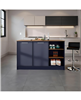 Red Rock Kitchen Island with 2 Doors and Open Storage