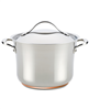 Anolon Nouvelle Copper 6.5-qt stainless steel stockpot with lid.