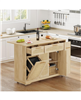 Rattan Rolling Kitchen Island Table